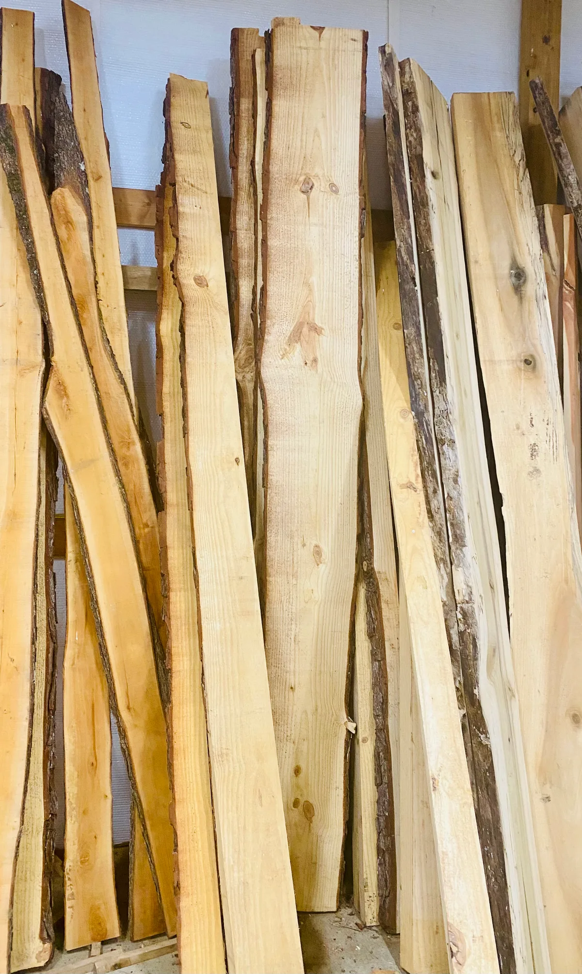 Red oak, black walnut, locust, Spalted maple, pear, white oak